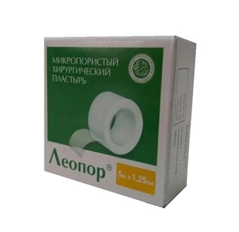 Гипоаллергенный пластырь на бумажной основе Леопор, 1.25см х 5м, без ...