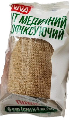 Бинт медичний самофіксуючий, бежевий 6 см х 4 м, Pinna Бинт медичний самофіксуючий, бежевий 6 см х 4 м, Pinna