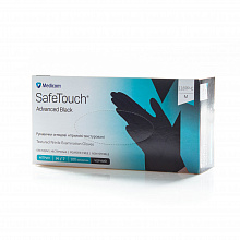 Перчатки нитриловые, черные Medicom (текстур., неопудренные, 3.5 г) (100 шт./уп.). Размер: M