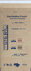 Крафт-пакети 100х200 мм Преміум для повітряної та парової стерилізації, коричневі (100 шт./уп.)
