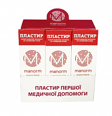 Пластир першої медичної допомоги на полімерній основі ТМ "МАНОРМ" (15 упаковок по 10 шт.) Пластир першої медичної допомоги на полімерній основі ТМ "МАНОРМ" (15 упаковок по 10 шт.)