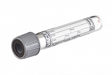 Пробірка VACUETTE з FE Sodium Fluoride / K3EDTA 13x75, 4 мл, сірий ковпачок - чорне кільце (50 шт./уп.)