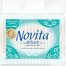 Ватні палички NOVITA Delicate у пакеті (200 шт./уп.) 