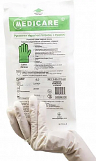 Перчатки хирургические латексные MEDICARE (стерильные, с пудрой, текстур.), 50 пар. Размер: 6.0