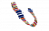 Жгут автоматический плоский с пряжкой из поликарбоната 48х2.5. Рисунок: Радуга+Синяя пряжка