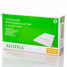 Пластир перев'язувальний, хірургічний, стерильний, 9х15 см, Леопед (25 шт./уп.)