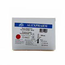 Лезвие хирургическое ALEXPHARM, р. 10 (100 шт./уп.)