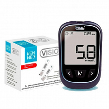Система для контроля уровня глюкозы в крови Visio (глюкометр) + 60 тест-полосок