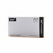 Рукавички нітрилові оглядові, нестерильні, неопудрені, чорні (3.5 г) SEF (100 шт./уп.). Розмір: S 