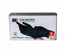Перчатки смотровые нитриловые, нестерильные, без пудры, черные, 3 г, р. S (100 шт./уп.), MR