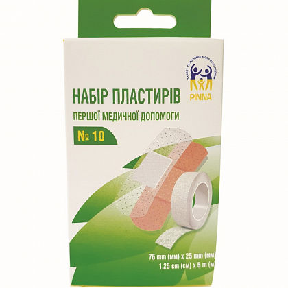 Набір пластирів першої медичної допомоги, Pinna (10 шт./уп.) Набір пластирів першої медичної допомоги, Pinna (10 шт./уп.)