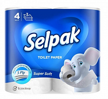 Туалетний папір Selpak білий, 3-шаровий (4 шт./уп.)