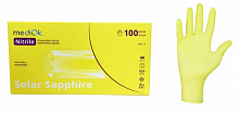Перчатки нитриловые неопудренные SOLAR SAPPHIRE, желтые (100 шт./уп.). Размер: M