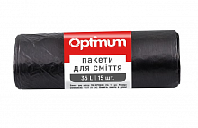 Пакеты для мусора OPTIMUM черные LD, 45х54 см, 35 л (15 шт./уп.)