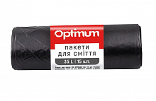 Пакети для сміття OPTIMUM чорні LD, 45х54 см, 35 л (15 шт./уп.) Пакети для сміття OPTIMUM чорні LD, 45х54 см, 35 л (15 шт./уп.)