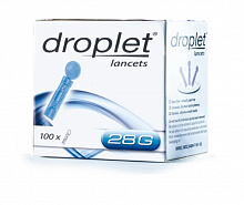 Ланцет Droplet одноразовий, стерильний, 28G (0.36 мм) (100 шт./уп.)