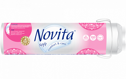 Ватні диски косметичні NOVITA Soft (100 шт./уп.) Ватні диски косметичні NOVITA Soft (100 шт./уп.)