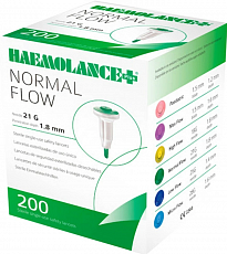 Ланцети стерильні HAEMOLANCE Plus NORMAL FLOW, голка 21G з глибиною проникнення 1.8 мм (200 шт./уп.) Ланцети стерильні HAEMOLANCE Plus NORMAL FLOW, голка 21G з глибиною проникнення 1.8 мм (200 шт./уп.)