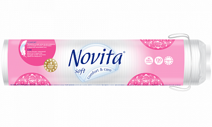 Ватні диски косметичні NOVITA Soft (120 шт./уп.) Ватні диски косметичні NOVITA Soft (120 шт./уп.)