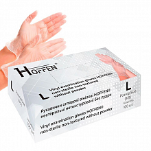 Рукавички вінілові нетекстуровані без пудри HOFFEN р. L (100 шт./уп.)