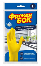 Перчатки резиновые универсальные для мытья посуды Фрекен Бок, L (1 пара.уп.)