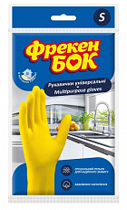 Перчатки резиновые универсальные для мытья посуды Фрекен Бок, S (1 пара/уп.)