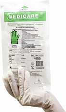 Перчатки хирургические латексные MEDICARE (стерильные, с пудрой, текстур.), 50 пар. Размер: 6.5