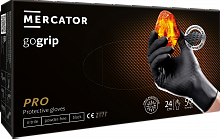 Перчатки нитриловые плотные, черные (7 г) MERCATOR gogrip (50 шт./уп.). Размер: XL