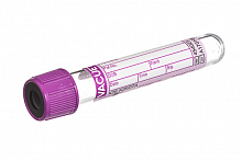 Пробирка VACUETTE PREMIUM с K2E K2EDTA 13x75, 4 мл, лавандовый колпачок - черное кольцо (50 шт./уп.) Пробирка VACUETTE PREMIUM с K2E K2EDTA 13x75, 4 мл, лавандовый колпачок - черное кольцо (50 шт./уп.)