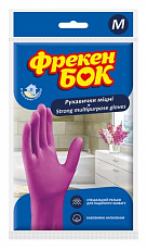 Перчатки резиновые универсальные розовые Фрекен Бок, M (1 пара/уп.)