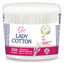 Ватні палички Lady Cotton у циліндричній упаковці (200 шт./уп.)