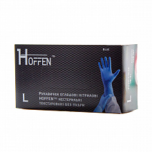Перчатки нитриловые HOFF MEDICAL текстурированные, неопудренные, голубые (100 шт./уп.). Размер: L Перчатки нитриловые HOFF MEDICAL текстурированные, неопудренные, голубые (100 шт./уп.). Размер: L