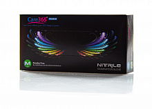 Перчатки нитриловые черные, текстурированные 3.5 г, Care365 premium (100 шт./уп.). Размер: M