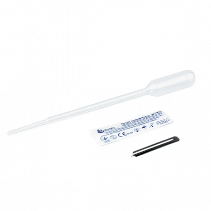 Комплект для забору капілярної крові стерильний, 1 мл (скарифікатор, піпетка Пастера) Комплект для забору капілярної крові стерильний, 1 мл (скарифікатор, піпетка Пастера)