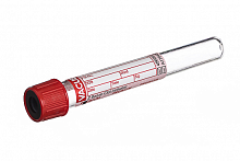 Пробірка VACUETTE PREMIUM з CAT Serum Clot Activator 13x100, 6 мл, червоний ковпачок - чорне кільце (50 шт./уп.)