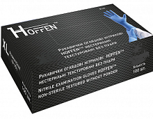 Рукавички нітрилові HOFFEN (HOFF MEDICAL) текстуровані, неопудрені, блакитні (100 шт./уп.). Розмір: XXL Рукавички нітрилові HOFFEN (HOFF MEDICAL) текстуровані, неопудрені, блакитні (100 шт./уп.). Розмір: XXL