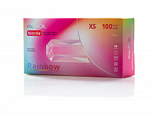 Перчатки нитриловые неопудр. RAINBOW, разноцветные (100 шт./уп.). Размер: XS
