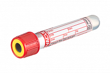 Пробирка VACUETTE PREMIUM с CAT Serum Separator Clot Activator 13x75, 3.5 мл, красный колпачок - желтое кольцо (50 шт./уп.) Пробирка VACUETTE PREMIUM с CAT Serum Separator Clot Activator 13x75, 3.5 мл, красный колпачок - желтое кольцо (50 шт./уп.)