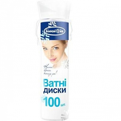 Ватні диски ТМ "Білосніжка", 100 шт. Ватні диски ТМ "Білосніжка", 100 шт.