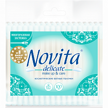 Ватні палички NOVITA Delicate у пакеті (100 шт./уп.) 