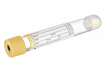 Пробирка VACUETTE с CAT Serum Separator Clot Activator 16x100, 8 мл, золотистый колпачок - золотистое кольцо (без резьбы) (50 шт./уп.) Пробирка VACUETTE с CAT Serum Separator Clot Activator 16x100, 8 мл, золотистый колпачок - золотистое кольцо (без резьбы) (50 шт./уп.)