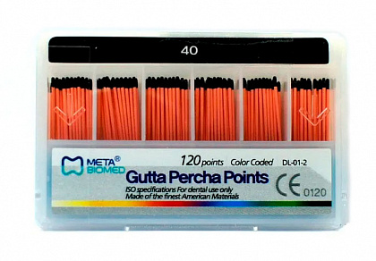 Штифти гутаперчеві, конусність .04 №40, (120 шт./уп.), Meta Штифти гутаперчеві, конусність .04 №40, (120 шт./уп.), Meta