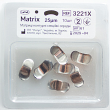 Матрица металлическая контурная секционная толщиной 25 мкм средняя (10 шт./уп.) Матрица металлическая контурная секционная толщиной 25 мкм средняя (10 шт./уп.)