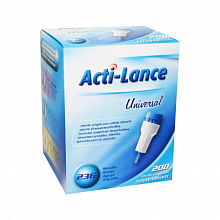 Ланцети одноразові Acti-Lance Universal, голка 23G з глибиною проникнення 1.8 мм, тип 610 (200 шт./уп.) Ланцети одноразові Acti-Lance Universal, голка 23G з глибиною проникнення 1.8 мм, тип 610 (200 шт./уп.)