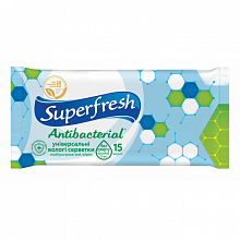 Вологі серветки Superfresh Antibacterial (15 шт./уп.)