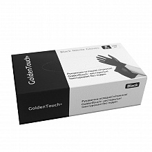 Рукавички нітрилові GoldenTouch текстуровані, неопудрені, чорні (100 шт./уп.) р. S