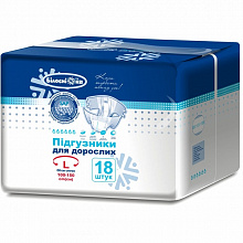 Підгузки для дорослих "Білосніжка". Розмір: L (100-150см), (18 шт./уп.) Підгузки для дорослих "Білосніжка". Розмір: L (100-150см), (18 шт./уп.)