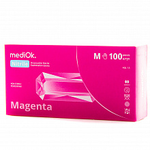 Перчатки нитриловые неопудр. MAGENTA, гренадин (100 шт./уп.). Размер: M