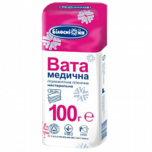 Вата медична гігієнічна, нестерильна, "зіг-заг", 100 г