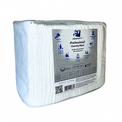 Серветки Aquasoft гладкі, спанлейс, 35х40 см (150 шт./уп.) Серветки Aquasoft гладкі, спанлейс, 35х40 см (150 шт./уп.)